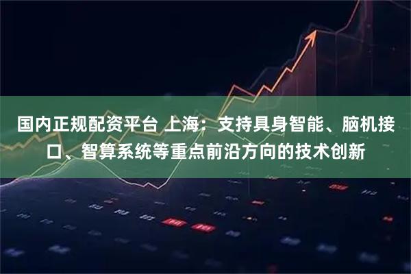 国内正规配资平台 上海：支持具身智能、脑机接口、智算系统等重点前沿方向的技术创新